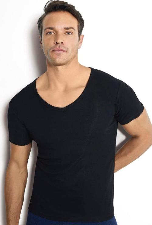 162 ERKEK TERMAL İÇLİK ÜST KISA KOL V YAKA 2 ADET