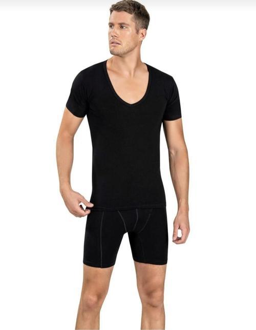 213 ERKEK V YAKA YARIM KOL LİKRALI ATLET 6 ADET