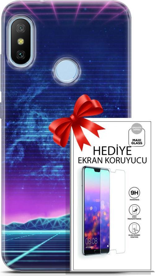 Xiaomi Mi A2 Lite Kılıf Orijinal Seri Cyberpunk 30 Neon Game Kenarları Şeffaf Kapak Ve Ekran Koruyucu