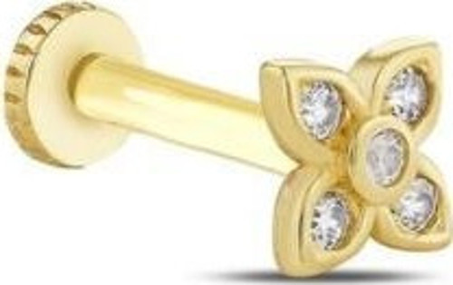 Taşlı Altın Tragus Piercing