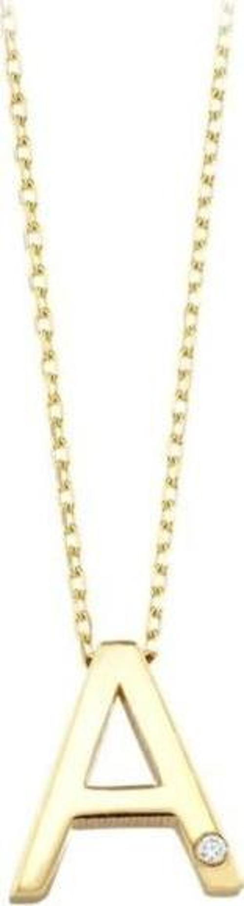 Altın A Harf Kolye - 14k - 1.97gr