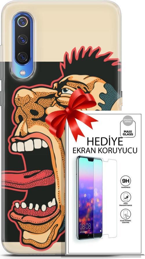 Xiaomi Mi 9 Kılıf Orijinal Seri Punky 11 Maymun 4K Baskılı Kılıf + Ekran Koruyucu Full Korumaketi