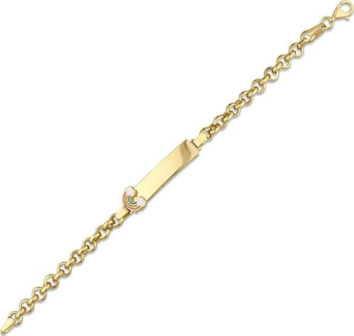 Gökkuşağı Figürlü Altın Çocuk Künye - 14k - 5.00gr