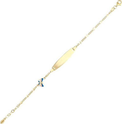 Kelebek Figürlü Altın Çocuk Künye - 14k - 2.24gr