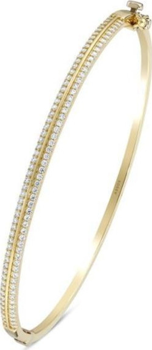 Taşlı Altın Kelepçe Bilezik - 14k - 5.11gr
