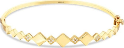 Taşlı Altın Kelepçe Bilezik - 14k - 5.93gr