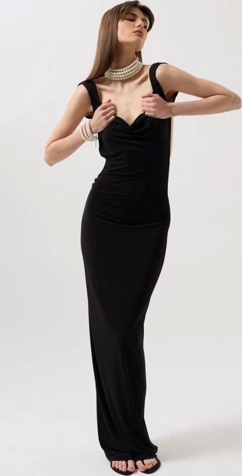 Sırt Dekolte Maxi Elbise