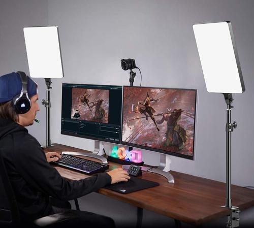 P300TS BiColor Profesyonel Youtuber 80W İkili Masaüstü Yayıncı Işık Seti