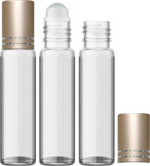 6 ml Boş Parfüm Esans Şişesi Roll on Cam – Gold Kapak Takım 10 Adet