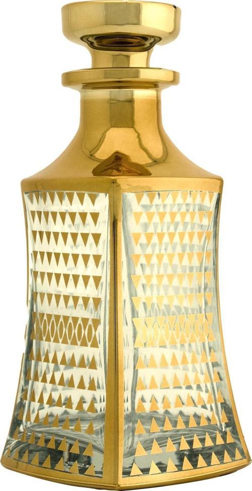 Parfüm Esans Cam Şişesi Gold Boş Esans Cam Şişesi Dekorotif Vitrin Şişesi 150 Ml. X009-150ML-3