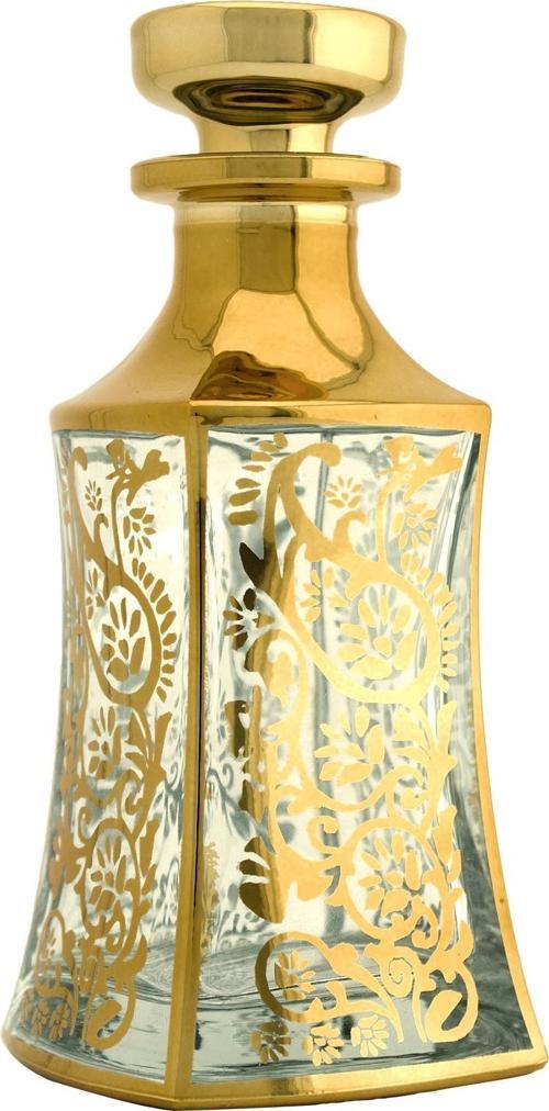 Parfüm Esans Cam Şişesi Gold Boş Esans Cam Şişesi Dekorotif Vitrin Şişesi 150 Ml. X009-150ML-1