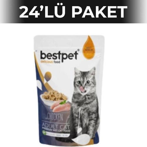 Jelly Pouch Tavuklu Yetişkin Yaş Kedi Maması 85 gr 24 Adet