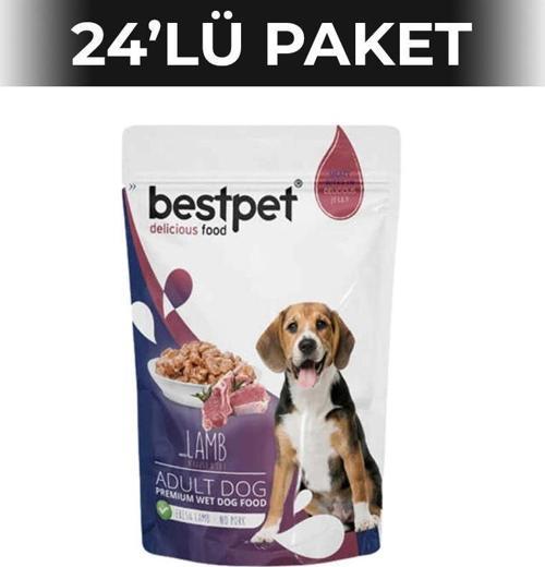 Pouch Kuzu Etli Yetişkin Köpek Konservesi 100 gr 24 Adet