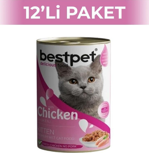 Tavuklu Yavru Kedi Konservesi 400 gr 12 Adet