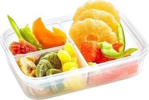 Büro Ev Ofis Mutfağı için 3BÖLME 1LT Kilitli Kapaklı Erzak Saklama Kabı