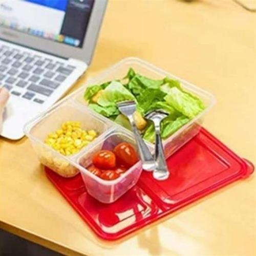 Büro Ev Ofis Mutfağı için 3BÖLME Kolay Gıda Erzak Sefer Tası Saklama Kabı