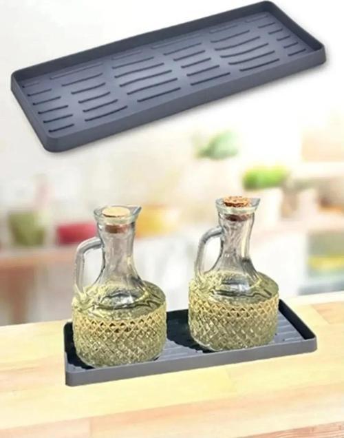 Büro Ev Ofis Mutfağı için Tırtıklı Silikon Yağdanlık Tutucu Stand Düzenleyici Nihale