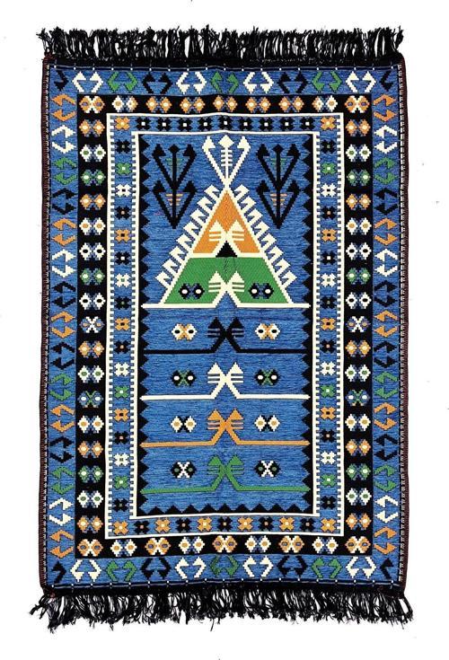 Shark Anadolu Seccade Kilim 12 Mavi