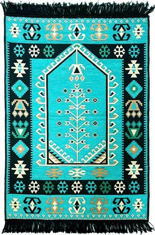 Shark Anadolu Seccade Kilim 12 Turkuaz