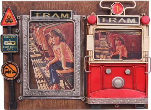 Dekoratif Metal Çerçeve Tramvay Dekorlu