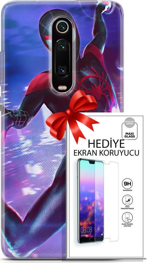 Xiaomi Mi 9T Kılıf Orijinal Seri Dc 24 Örümcek Adam Darbe Emici Kılıf + Ekran Koruyucu