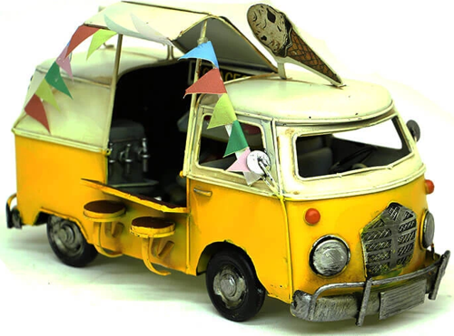 Dekoratif Metal Dondurma Minibüsü