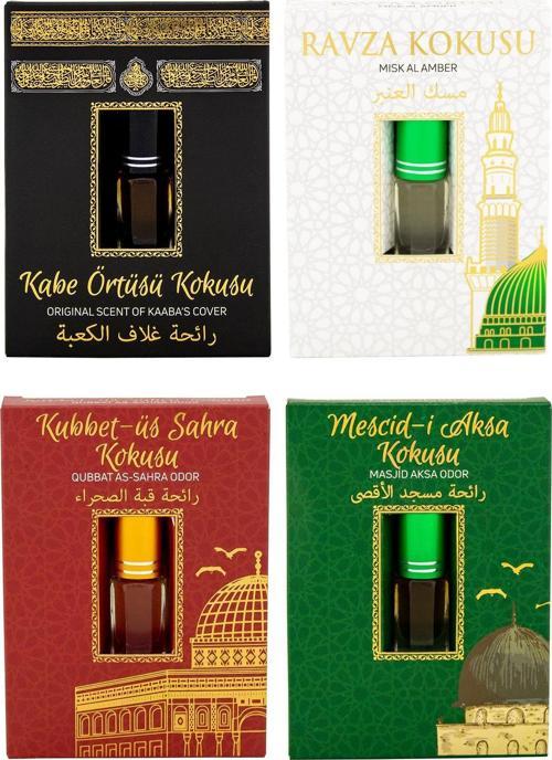 Kabe Örtüsü Kokusu Medine Ravza Kokusu Kubbetül Sahra Kokusu ve Mescidi Aksa kokusu Alkolsüz Esans 3ml