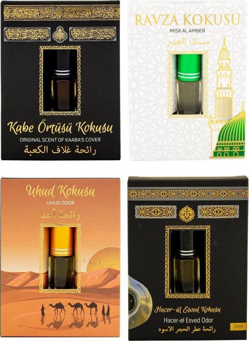 Kabe Örtüsü Kokusu Medine Ravza Kokusu Uhud Kokusu ve Hacerül Esved kokusu Alkolsüz Esans 3ml