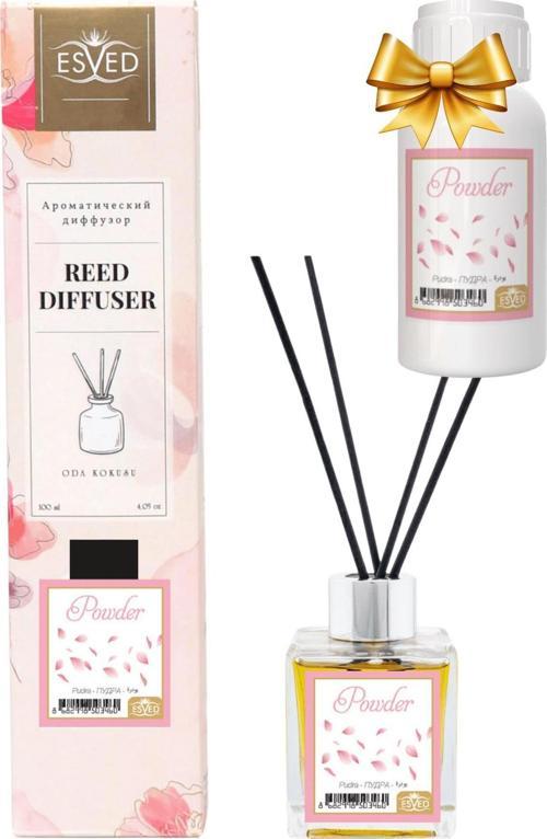 Pudra Kokusu 100 Ml Çubuklu Oda Kokusu Yedek Dolum Şişesi Hediyeli