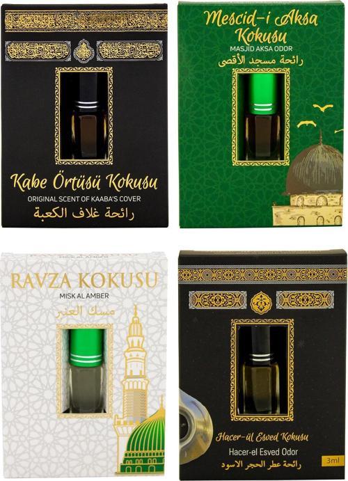 Kabe Örtüsü Kokusu Mescidi Aksa kokusu Medine Ravza Kokusu ve Hacerül Esved Kokusu Alkolsüz Esans 3ml