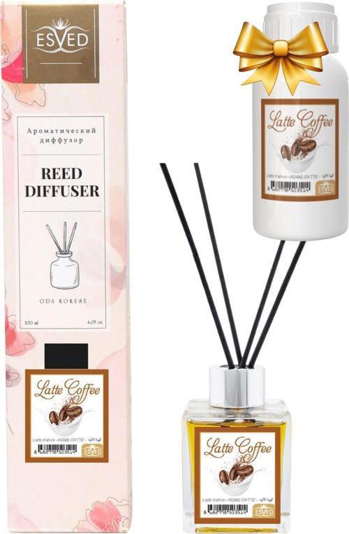 Latte Kahve Kokusu 100 Ml Çubuklu Oda Kokusu Yedek Dolum Şişesi Hediyeli