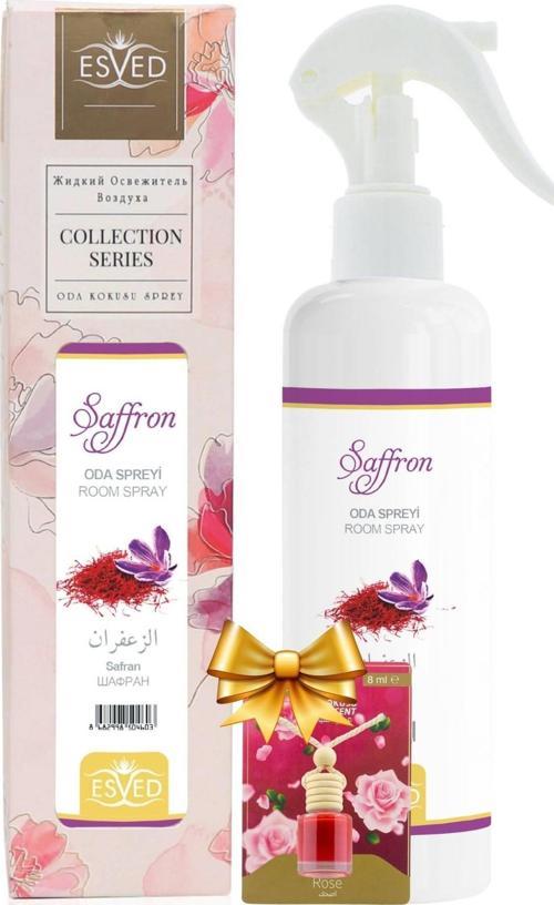 Safran Kokusu Sprey 400Ml. Gül Kokusu Araba Kokusu 8Ml. Hediyeli