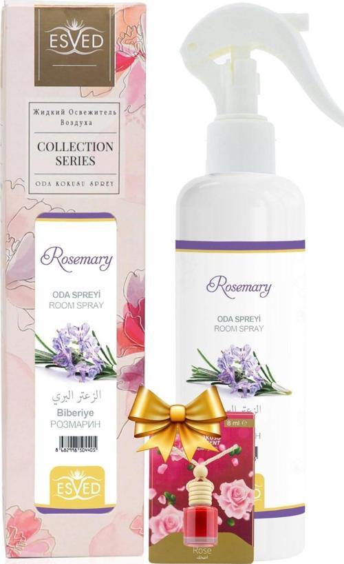 Biberiye Kokusu Sprey 400Ml. Gül Kokusu Araba Kokusu 8Ml. Hediyeli