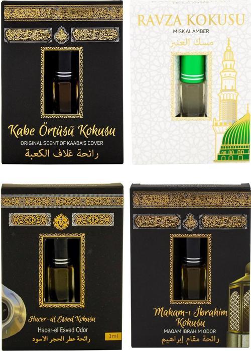 Kabe Örtüsü Kokusu Medine Ravza Kokusu Hacerül Esved Kokusu ve Makamı İbrahim kokusu Alkolsüz Esans 3ml