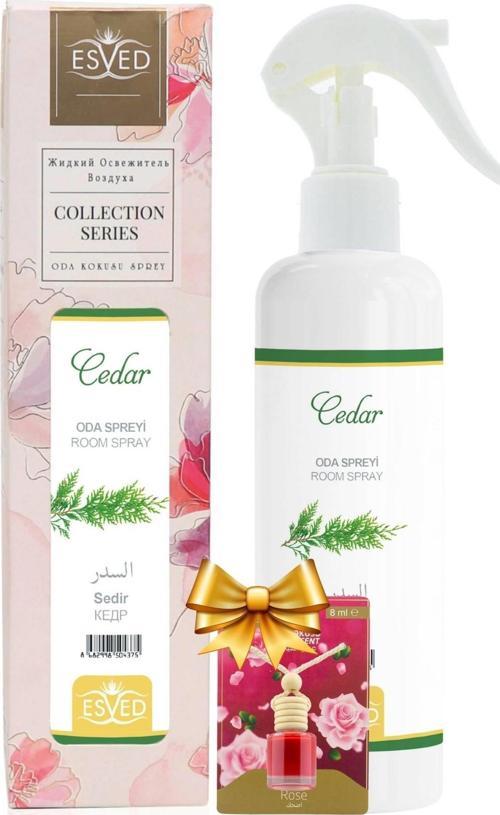 Sedir Kokusu Kokusu Sprey 400Ml. Gül Kokusu Araba Kokusu 8Ml. Hediyeli SKU-2828