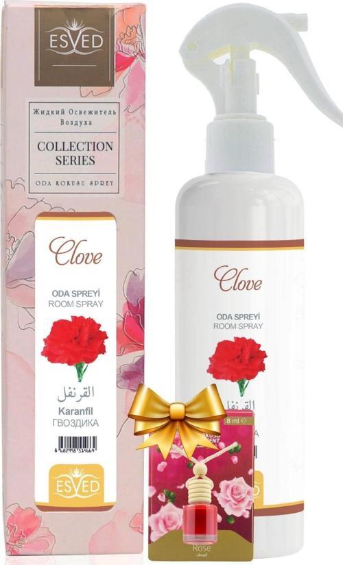 Karanfil Kokusu Sprey 400Ml. Gül Kokusu Araba Kokusu 8Ml. Hediyeli