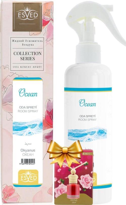 Okyanus Kokusu Sprey 400Ml. Gül Kokusu Araba Kokusu 8Ml. Hediyeli
