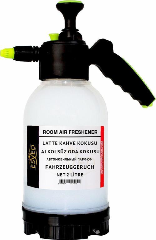 Latte Kahve Kokusu Alkolsüz Oda Parfümü, 2 Litre Pompalı Ortam Kokusu Araç, Ev ve İşyeri Kokusu