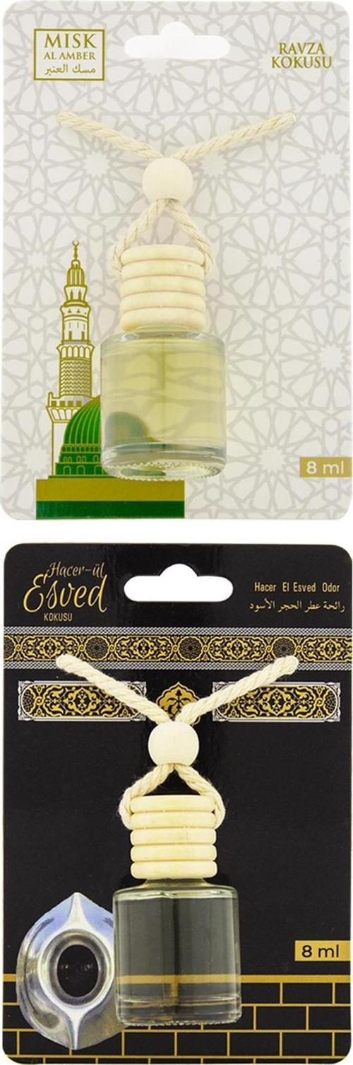 Medine Ravza Kokusu Ve Hacerül Esved Kokusu 8 Ml Araba Kokusu Cam Şişe