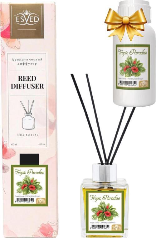 Tropik Cennet Kokusu 100 Ml Çubuklu Oda Kokusu Yedek Dolum Şişesi Hediyeli