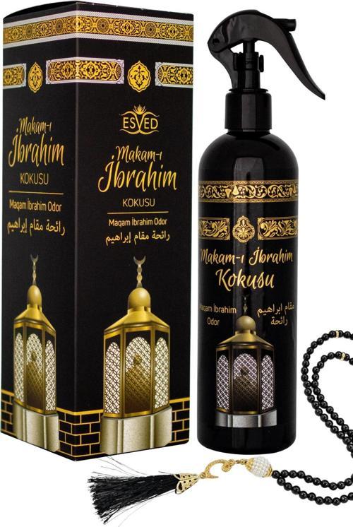 Makamı İbrahim Kokusu 400 Ml Sprey Kabe Kokulu İnci Görünümlü Plastik Siyah Tesbih Hediyeli