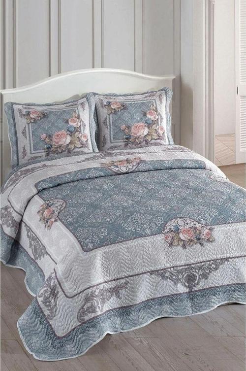Çift Kişilik Microfiber Kapitone Yatak Örtüsü Marie