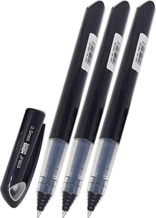 Siyah Pilot Kalem 3 Adet Roller Uçlu Likit Mürekkepli Johnshe 0.5 mm Pilot Kalem Jp803