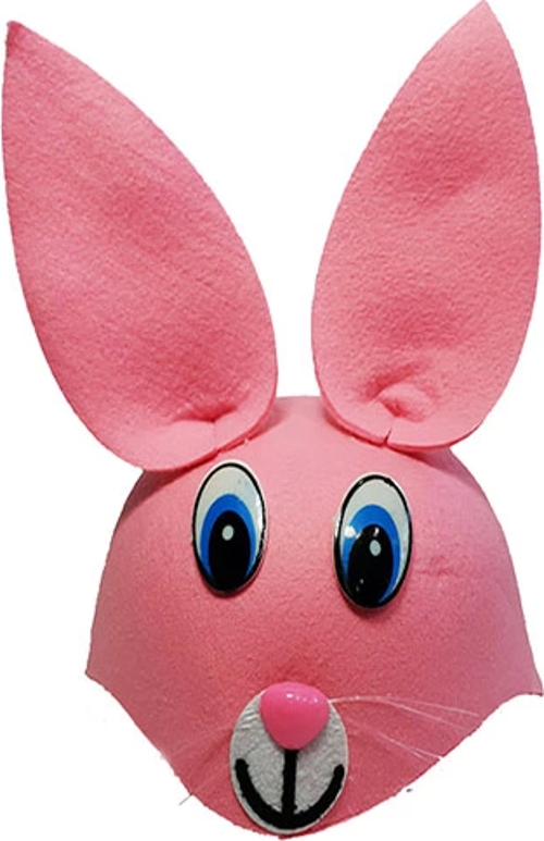 Pembe Renk Kulaklı Tavşan Şapkası Hayvan Şapkası