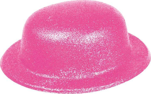 Pembe Renk Simli Melon Yuvarlak Parti Şapkası 24x26 Cm
