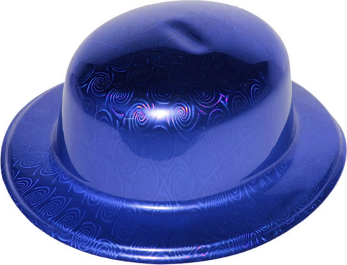 Mavi Renk Hologramlı Plastik Yuvarlak Melon 27x24 Cm