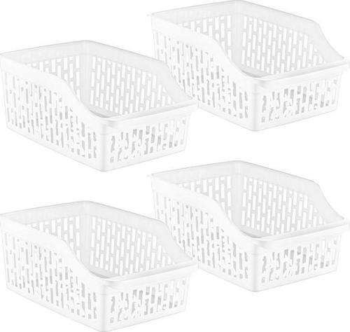 SY-2171 Plastik Büyük Dolap İçi Sebze Meyve Düzenleyici Beyaz 4'lü Set Beyaz