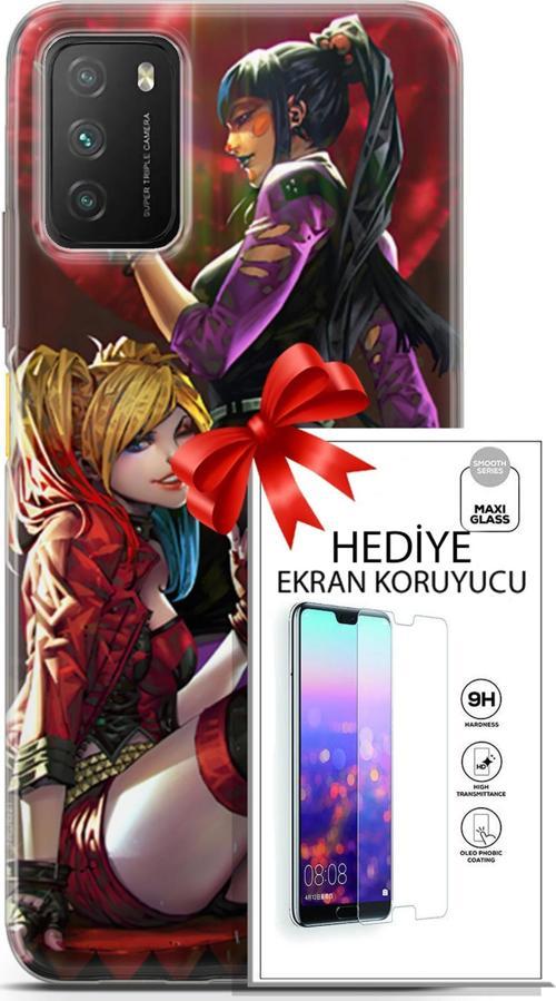 Xiaomi Poco M3 Kılıf Orijinal Seri Dc 17 Harley & Punchline Yumuşak Kılıf + Ekran Koruyucu