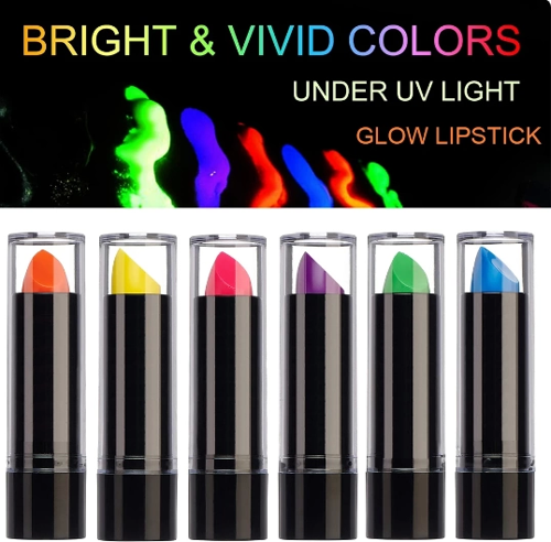 Karanlıkta Parlayan Yanan Uv Neon Ruj Yüz Boyama 6 Adet 6 Renk