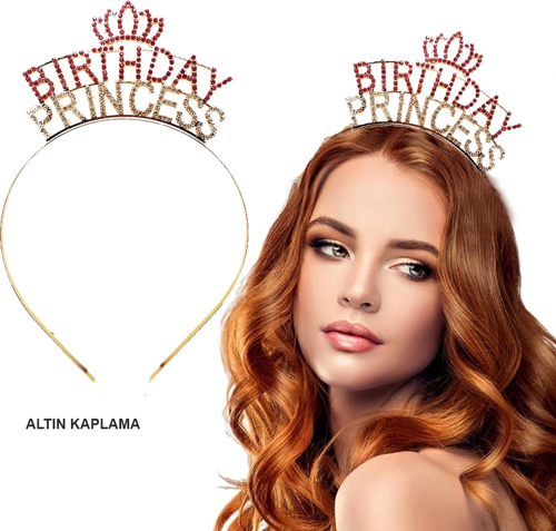Birthday Princess Kristal Taç – Altın Kaplama